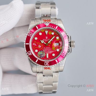 Swiss Grade Copy Rolex Blaken Submariner Limited Edition Watch Red Dial